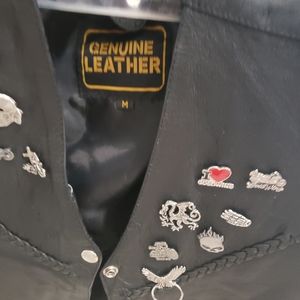 Leather Biker woman's vest